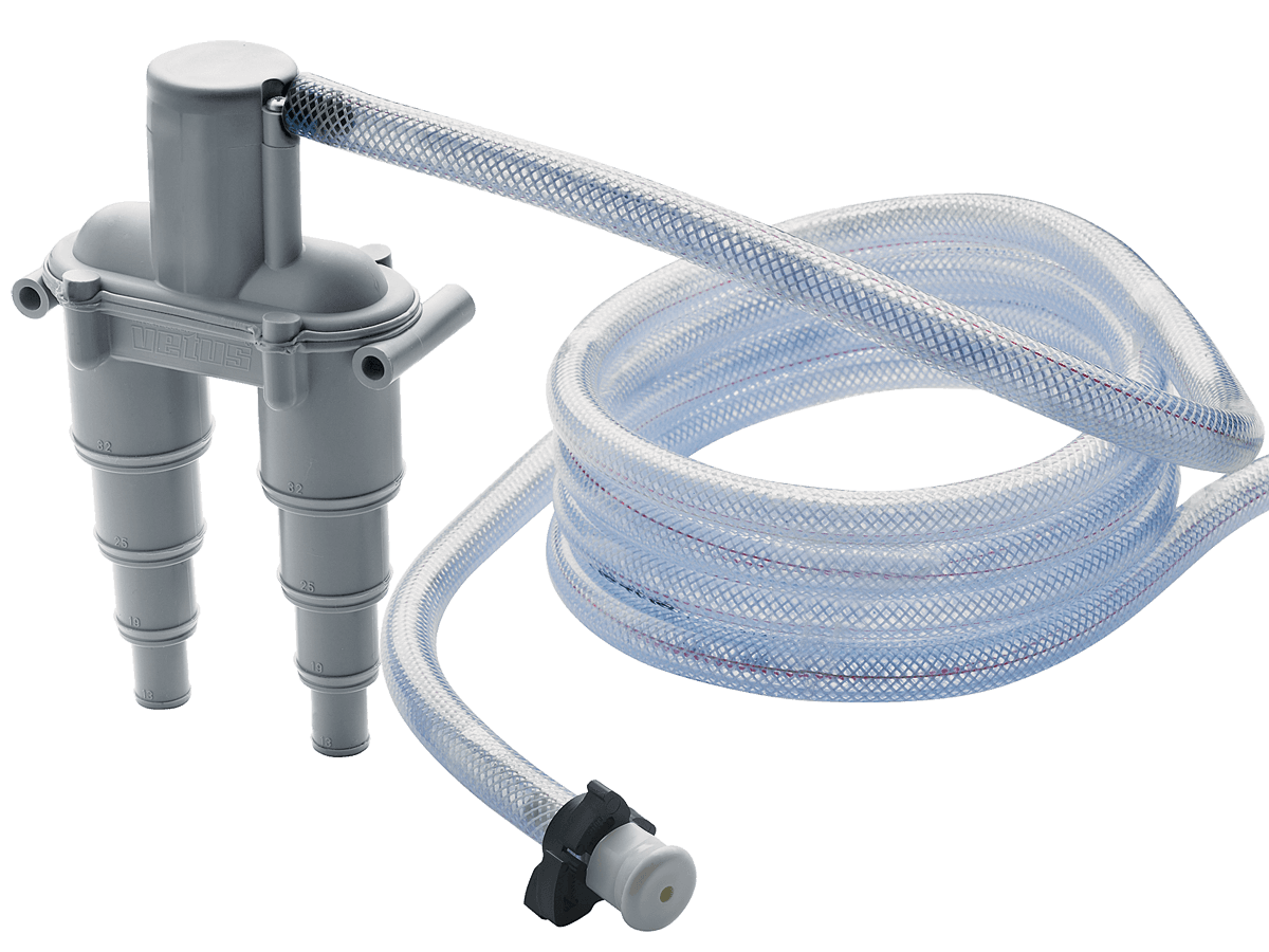 Purgador de plástico para tubo, 13 - 32 mm (incl. 4 m tubo y pasacascos)