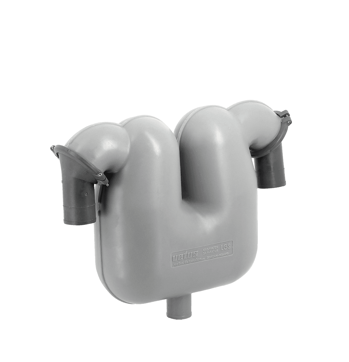 Separador de gases de escape Ø 50 con 2 conexiones orientables 360° para tubo de Ø 60 mm