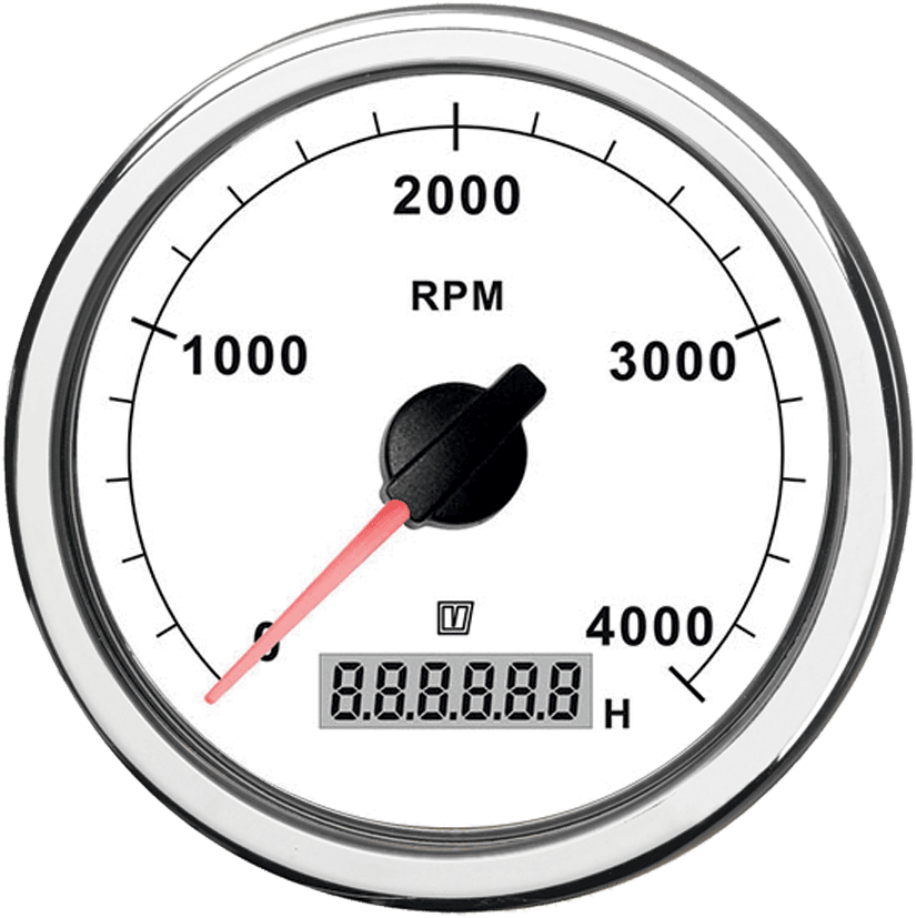 Cuenta-revoluciones/horas blanco, 12/24 V, (0-5000 RPM), agujero Ø 100 mm