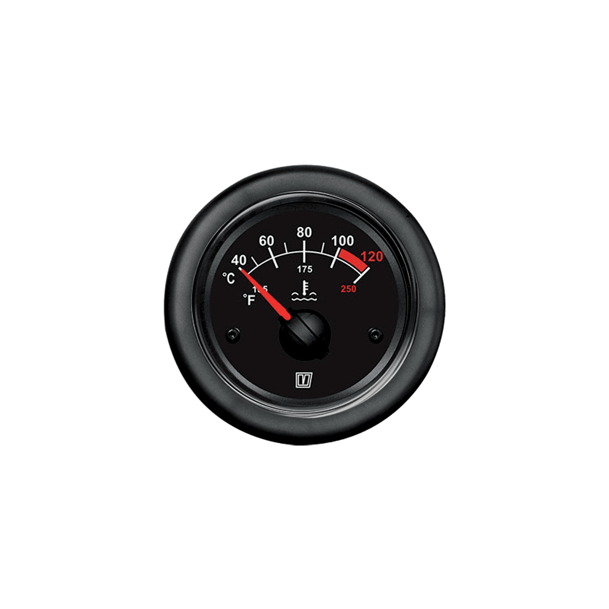 Medidor temperatura negro, 12/24 V, (40 - 120°C), agujero Ø 52 mm (excluido sensor)