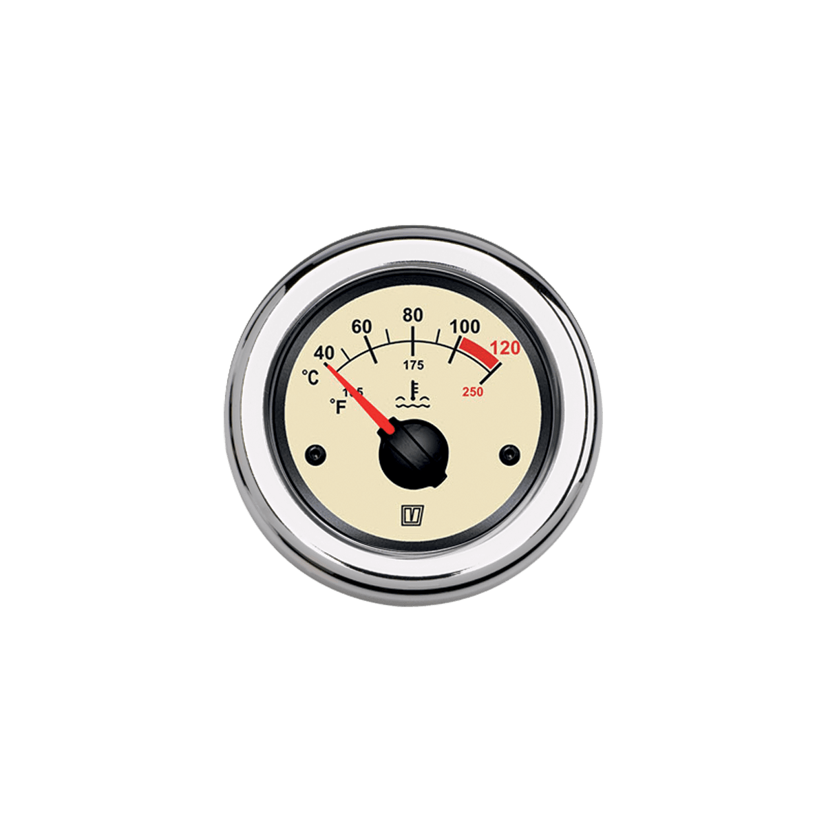 Medidor temperatura beige, 12/24 V, (40 - 120°C), agujero Ø 52 mm (excluido sensor)