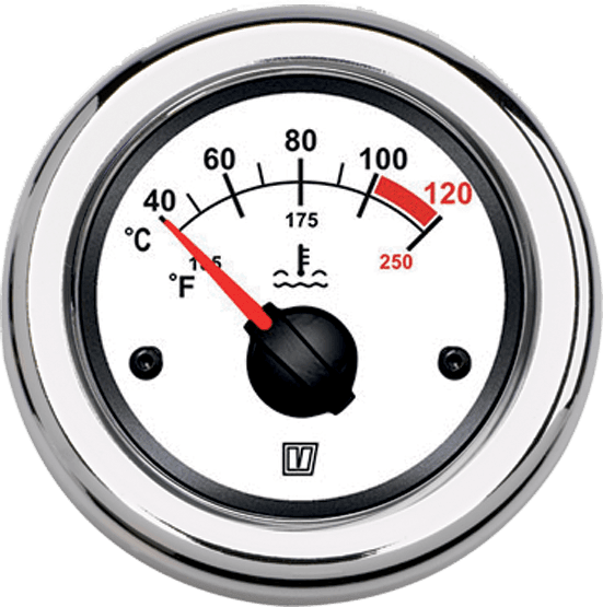Medidor temperatura blanco, 12/24 V, (40 - 120°C), agujero Ø 52 mm (excluido sensor)