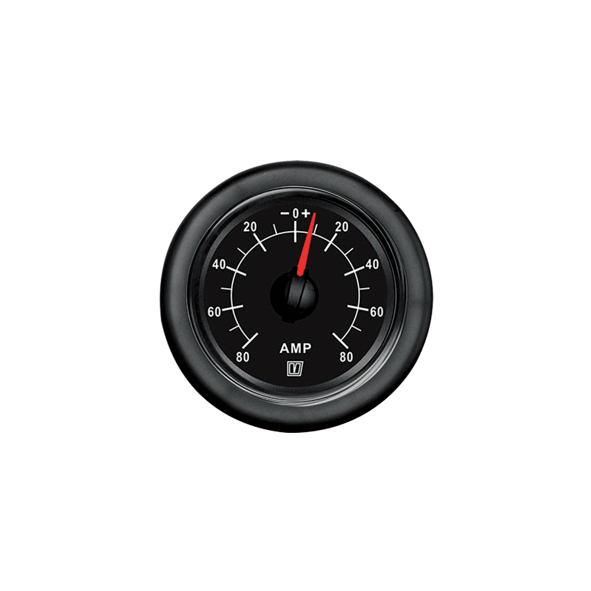Amperimetro negro, 12 / 24 V, (+/- 150 Amp), agujeroØ 52 mm (incluye derivación)