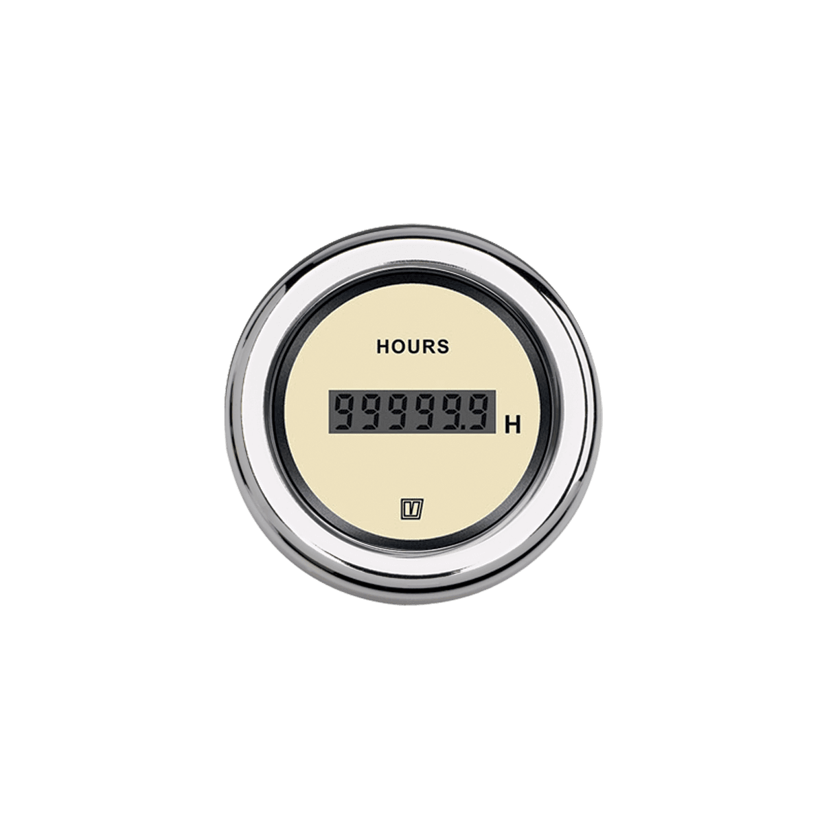 Contador de horas beige, 12/24 V, agujero Ø 52 mm