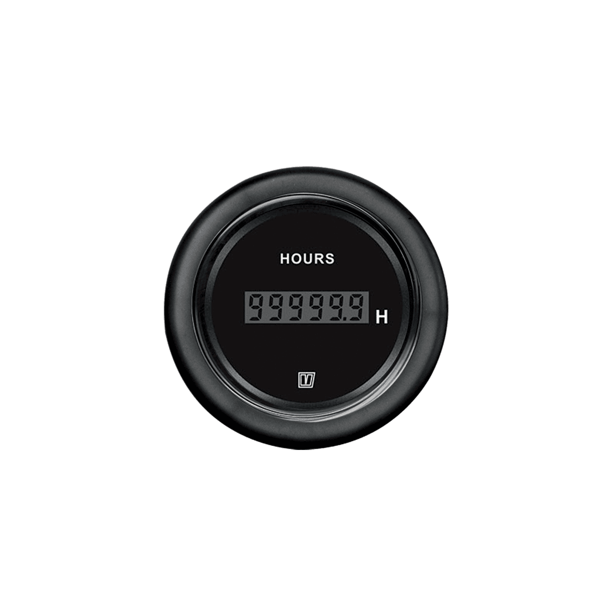 Contador de horas negro, 12/24 V, agujero Ø 52 mm