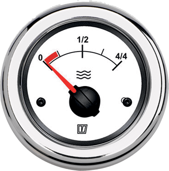 Indicador nivel de agua blanco, 12 / 24 V, agujero Ø 52 mm (sin flotador)