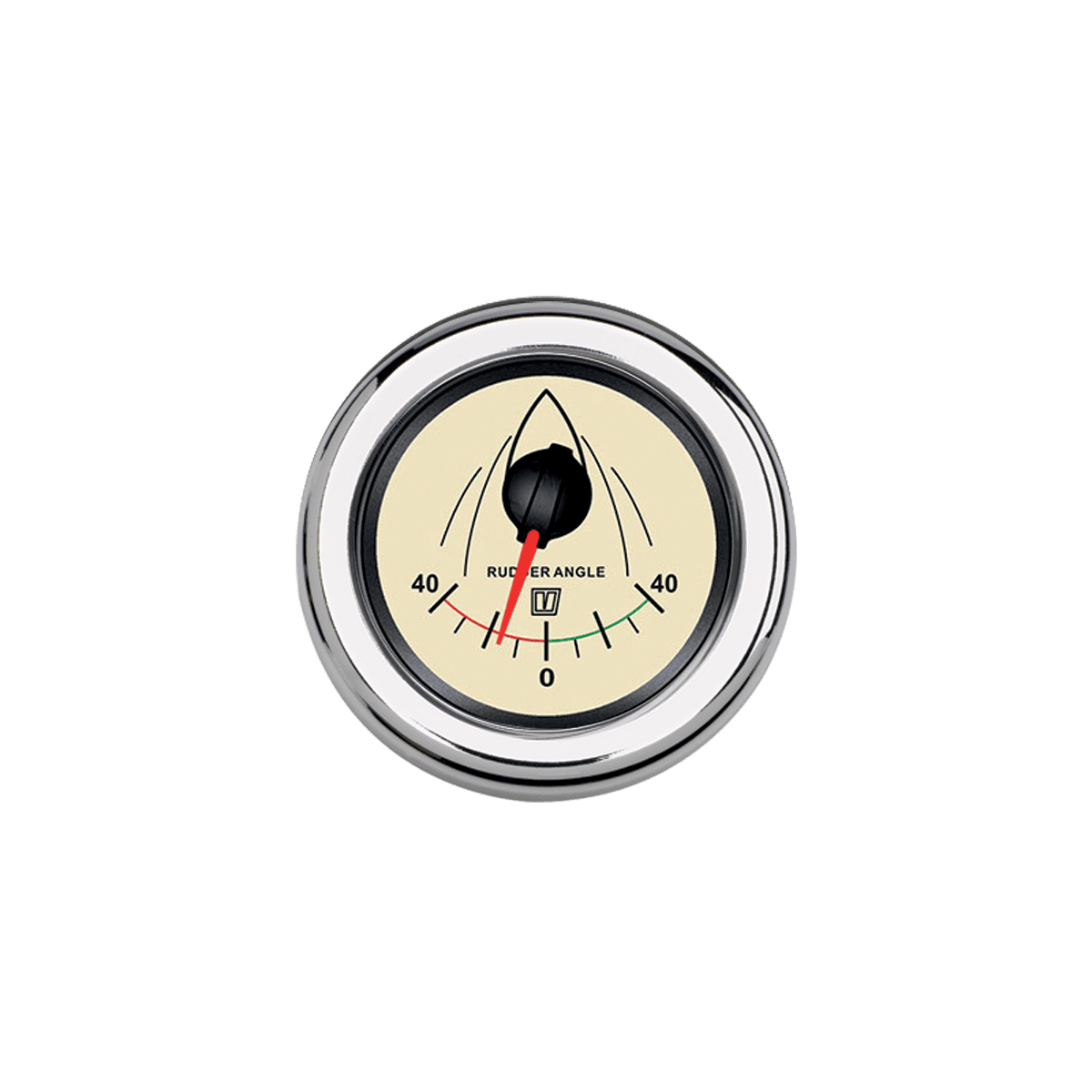 Indicador ángulo de timón beige, 12/24 V, agujero Ø 52 mm (sin sensor)