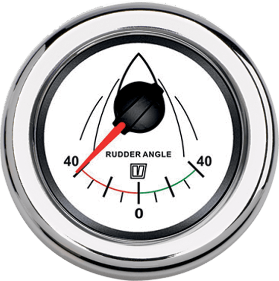 Indicador ángulo de timón blanco, 12/24 V, agujero Ø 52 mm (sin sensor)