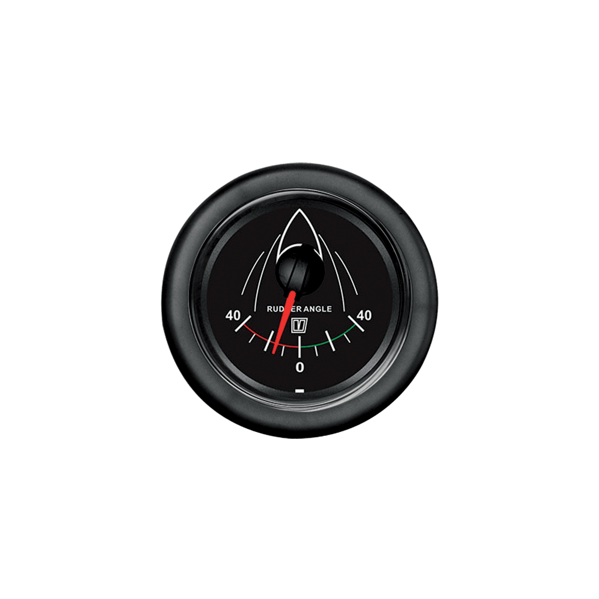 Indicador ángulo de timón negro, 12/24 V, agujero Ø 52 mm (sin sensor)