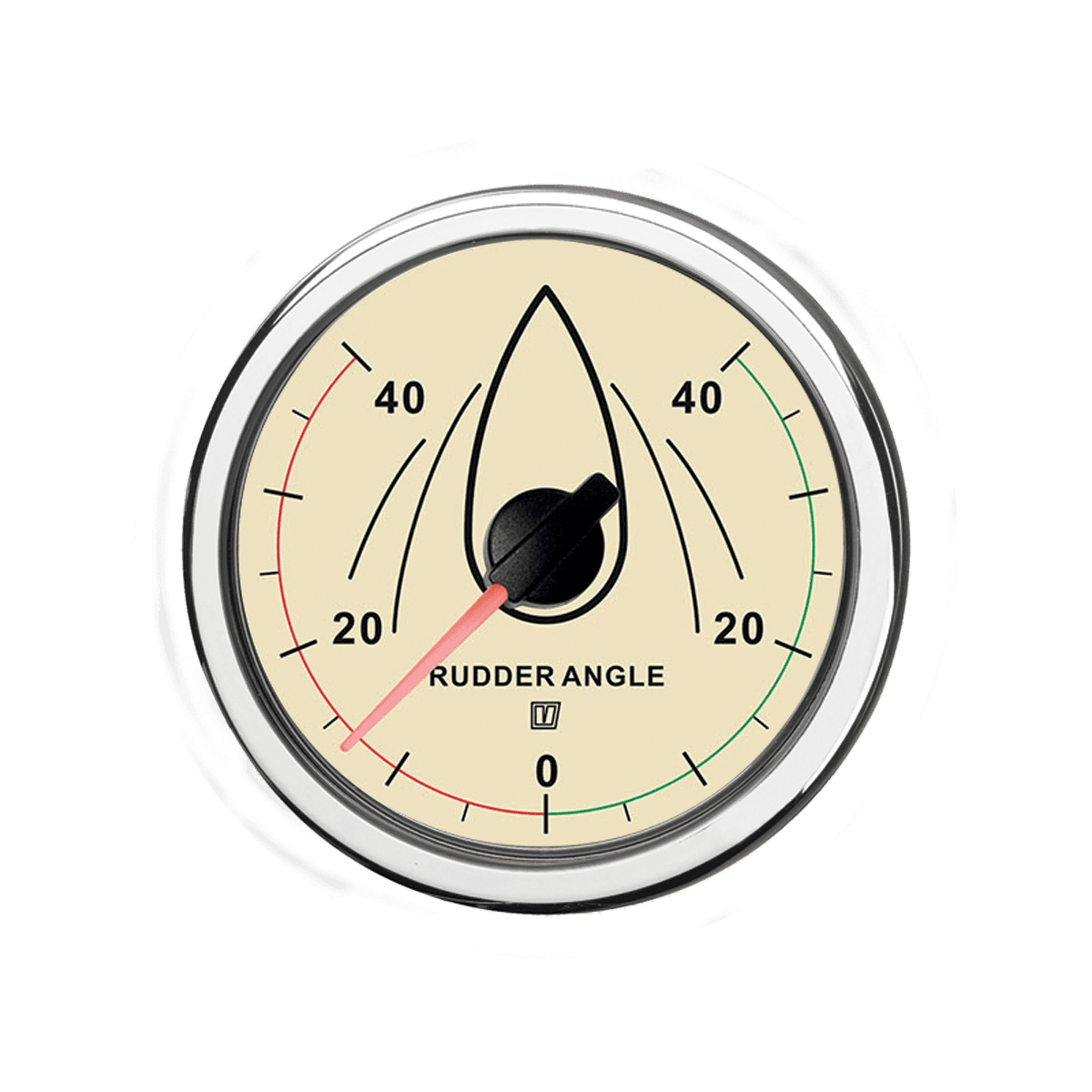 Indicador ángulo de timón beige, 12/24 V, agujero Ø 100 mm (sin sensor)