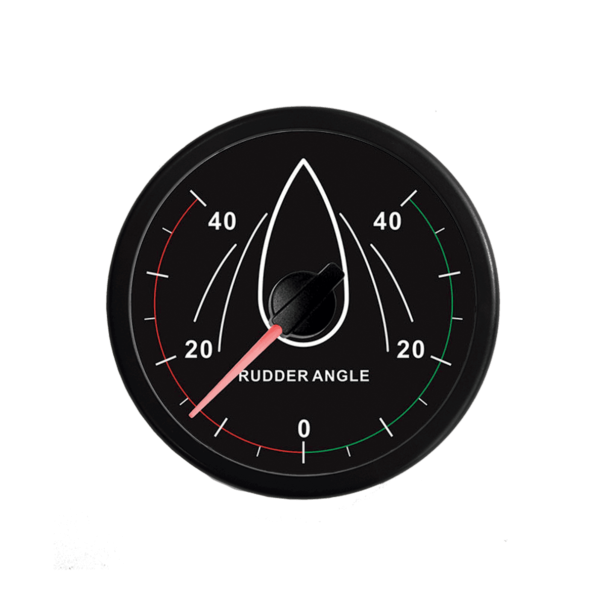 Indicador ángulo de timón negro, 12/24 V, agujero Ø 100 mm (sin sensor)