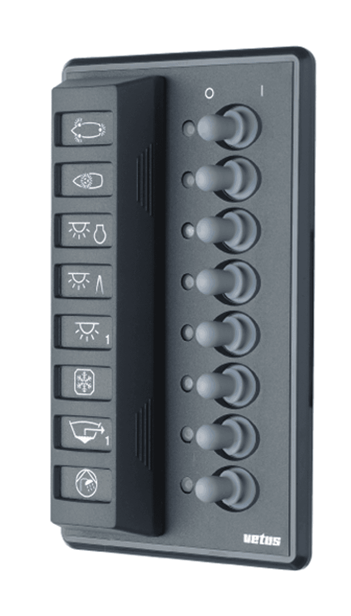 Panel interruptores P8F, 12/24V, para 8 fusibles automáticos (incluidos 16 fusibles)