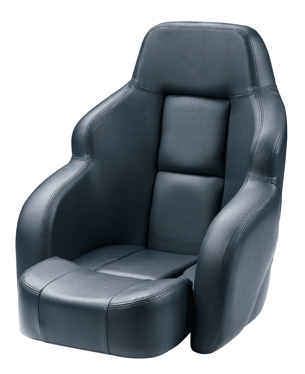 Asiento de lujo COMMANDER con banqueta abatible, azul