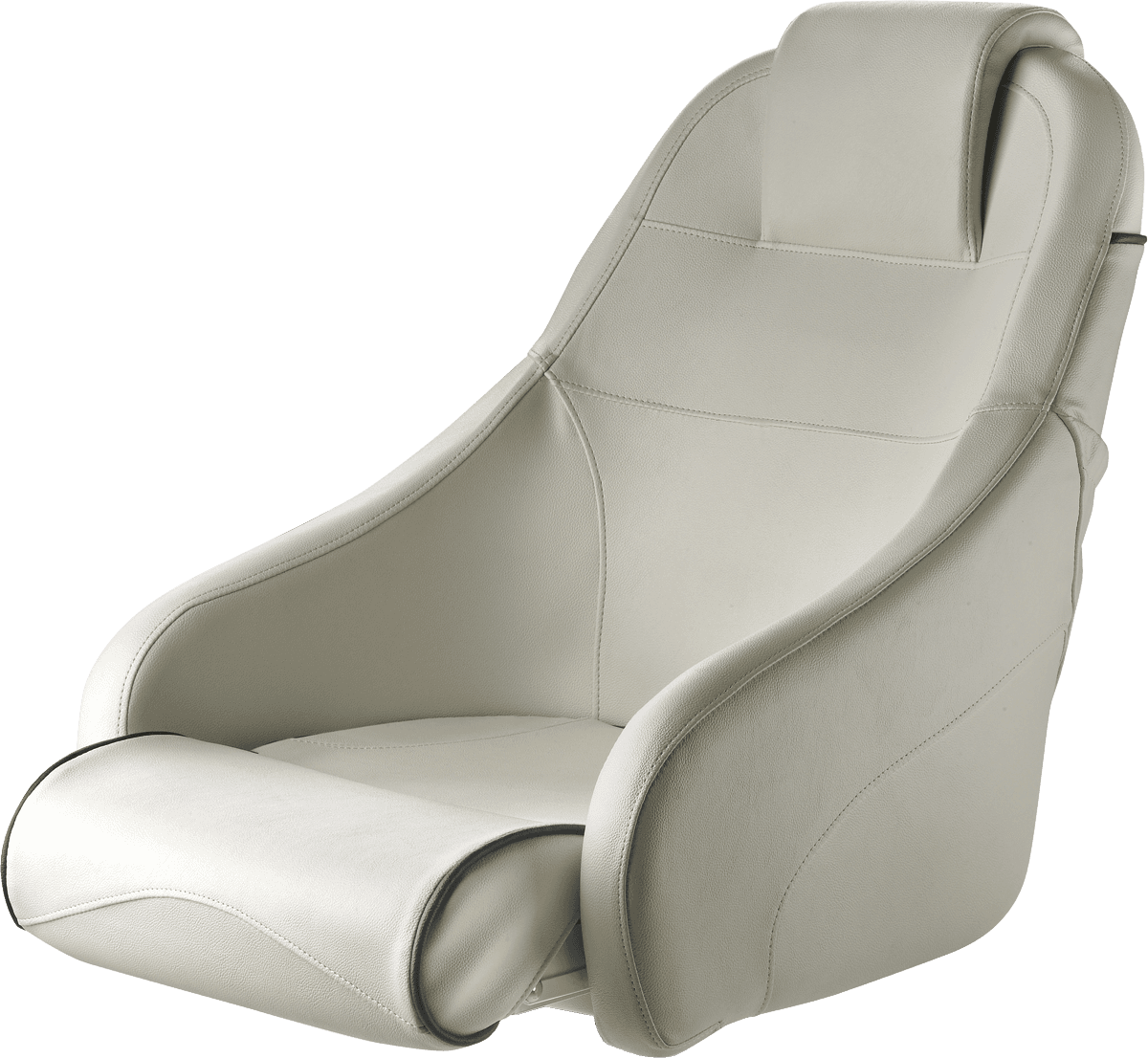 Asiento KING con banqueta abatible, blanco con ribetes azul oscuro