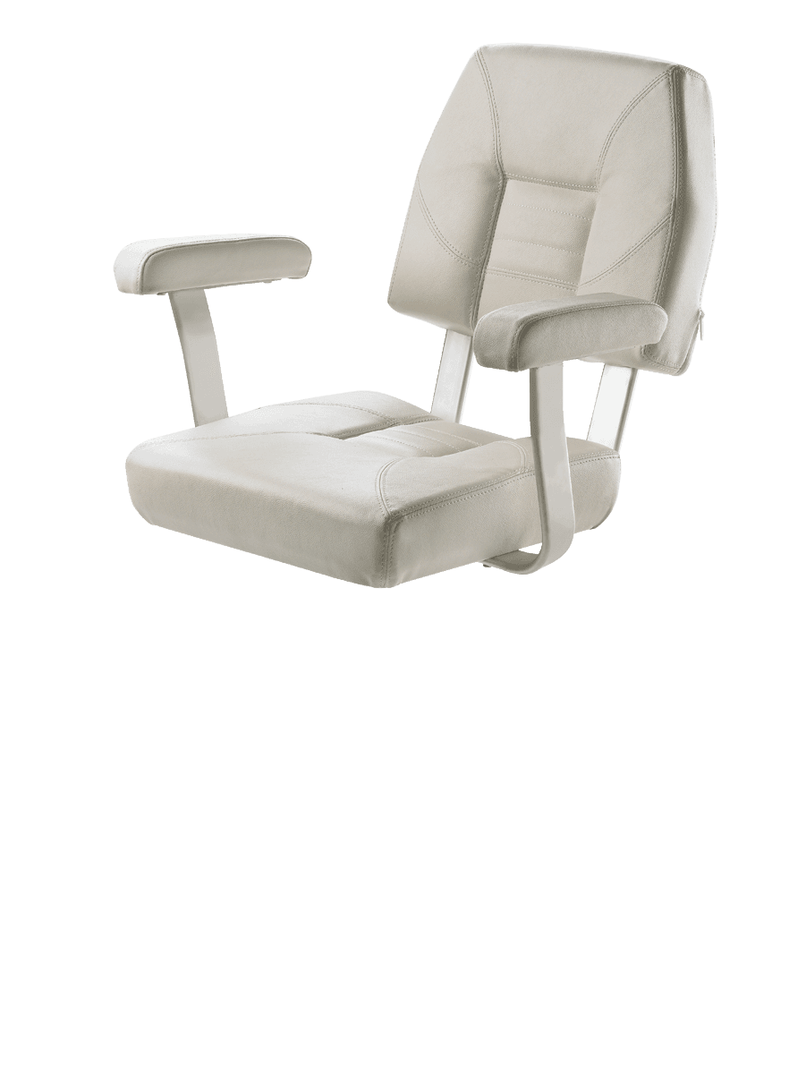 Asiento clásico SKIPPER con apoyabrazos, blanco