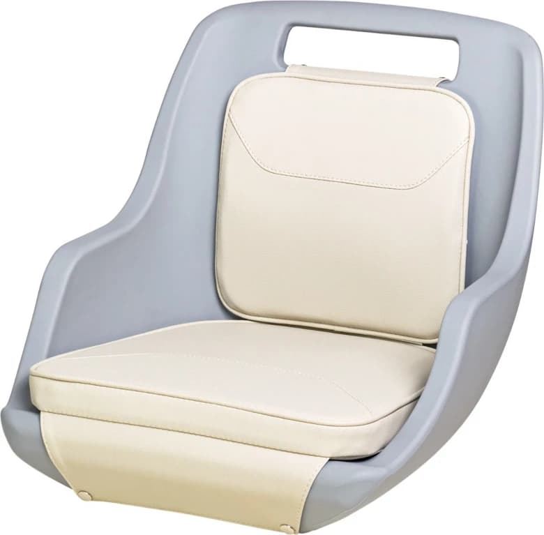 Asiento "Captain's Rest", carcasa gris claro, con cojines de lujo gris y blanco