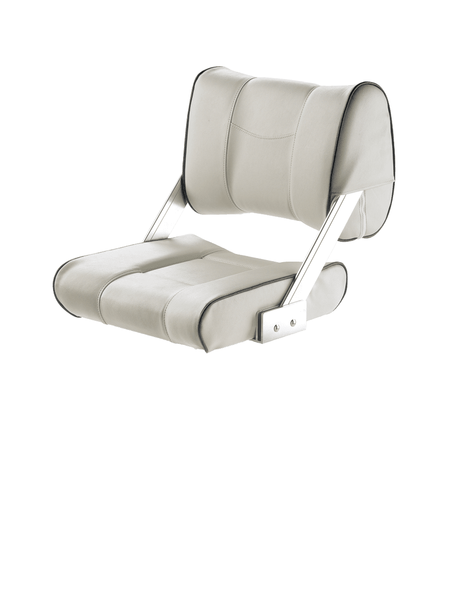 Asiento con respaldo corredizo FERRY, blanco con ribetes azul oscuro