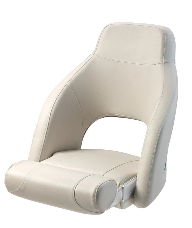Asiento deportivo ADMIRAL con apoyos laterales y banqueta abatible, blanco