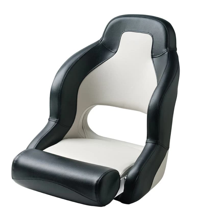 Asiento deportivo PILOT con banqueta abatible, negro y blanco