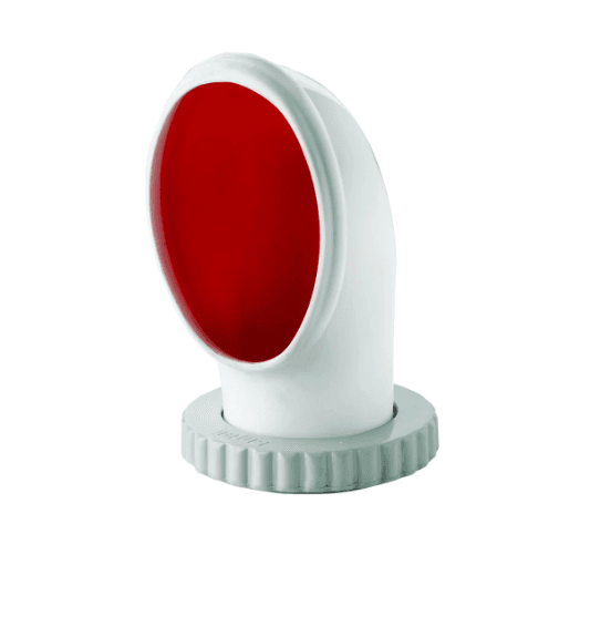 Toma de aire 100 mm Ø interior tipo Tom 2, silicona, incluido aro de fijación orientable de plástico