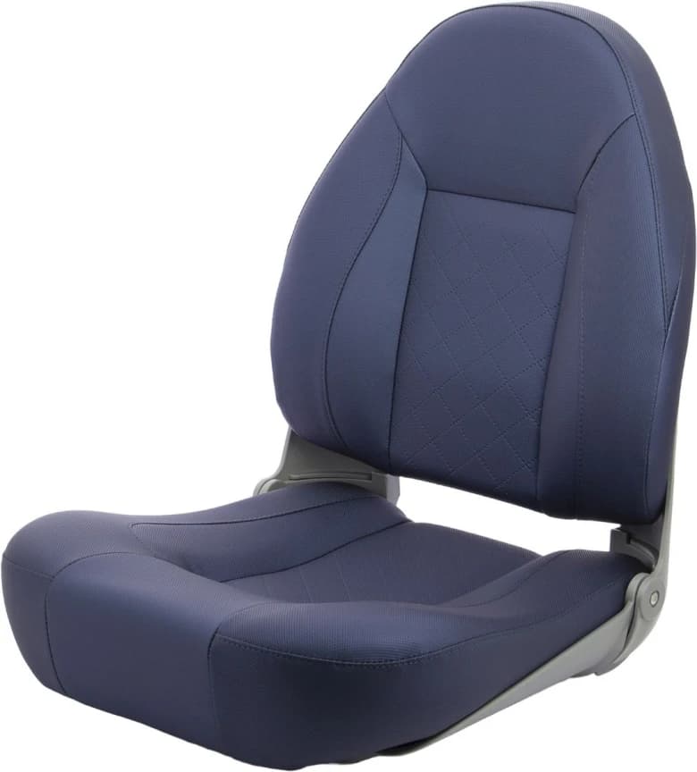 FLAG OFFICER Asiento plegable con respaldo alto, color azul cobalto con puntadas en relieve en el centro