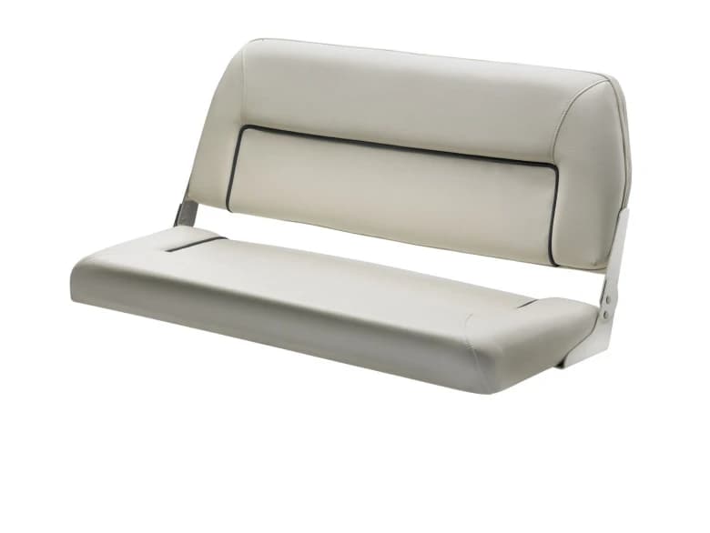 Banco de lujo abatible FIRST CLASS blanco con ribetes azul oscuro