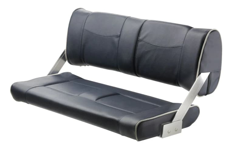 Banco con respaldo corredizo FERRYBENCH, azul oscuro con ribetes blanco