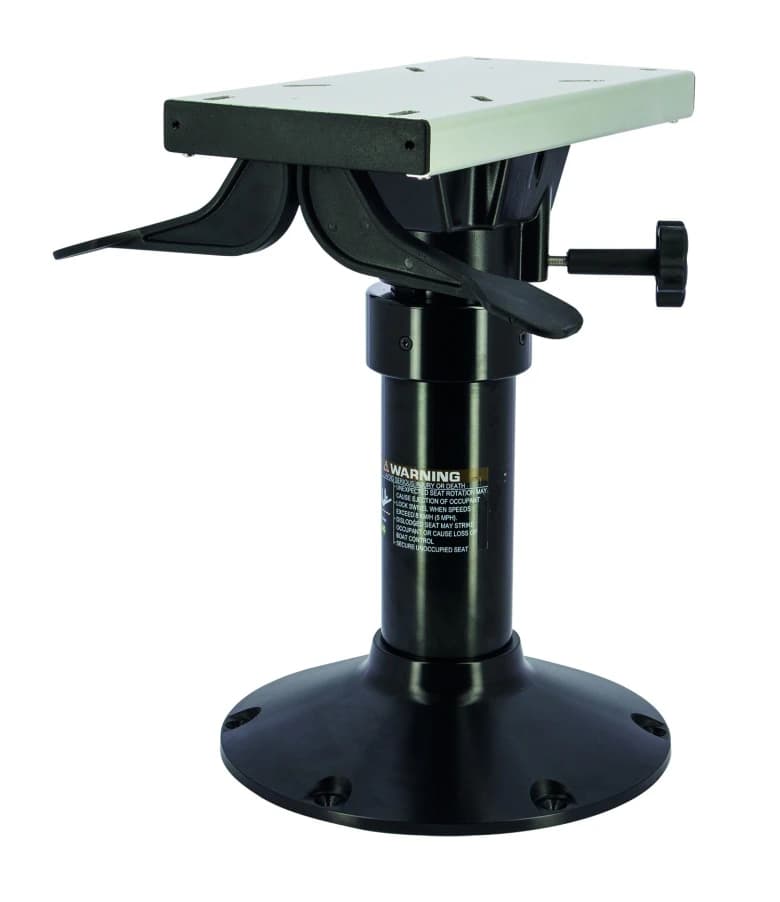 Pedestal de gas elevable, totalmente anodizado en negro, 435-605, base Ø305, columna Ø87