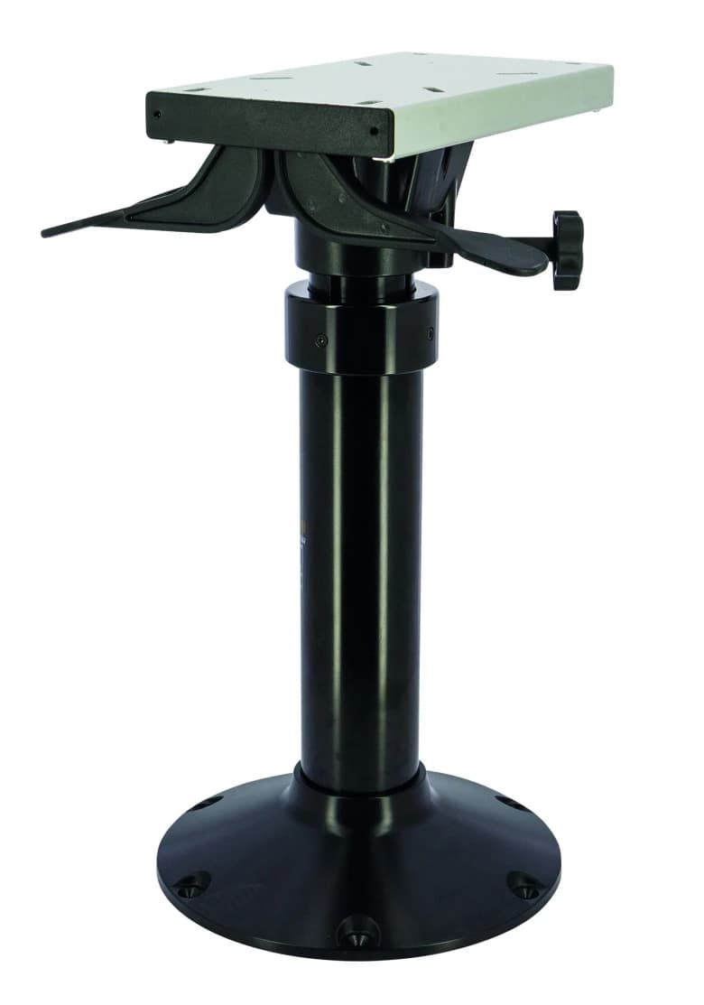 Pedestal de gas elevable, totalmente anodizado en negro, 560-800, base Ø305, columna Ø87